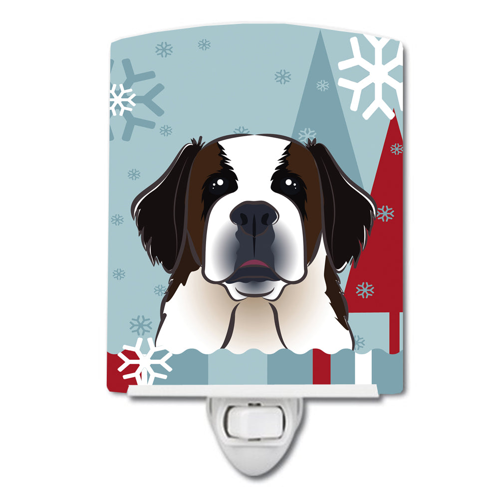 Winter Holiday Saint Bernard Ceramic Night Light BB1742CNL - the-store.com