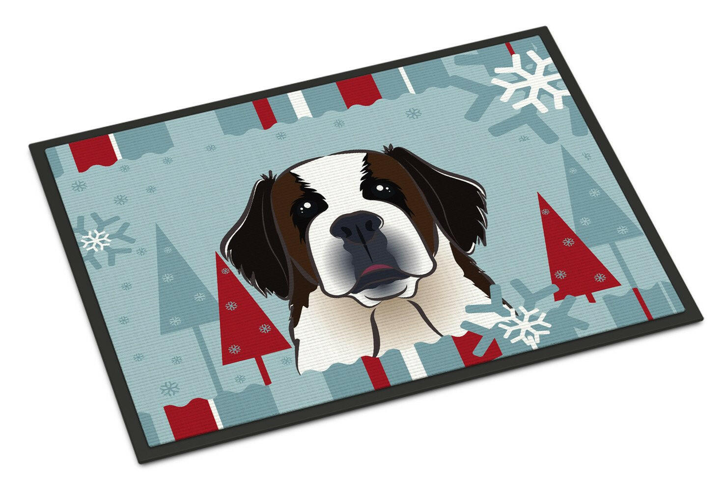 Winter Holiday Saint Bernard Indoor or Outdoor Mat 24x36 BB1742JMAT - the-store.com