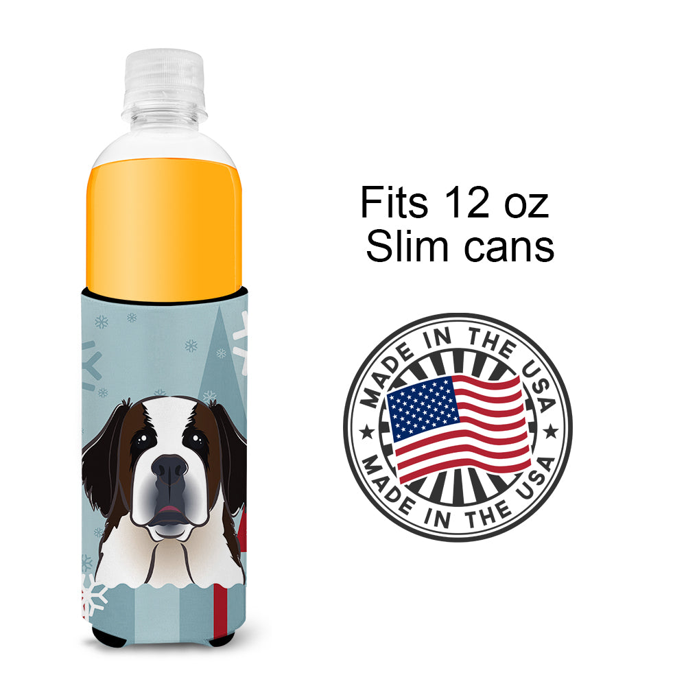 Winter Holiday Saint Bernard Ultra Beverage Insulators for slim cans BB1742MUK  the-store.com.