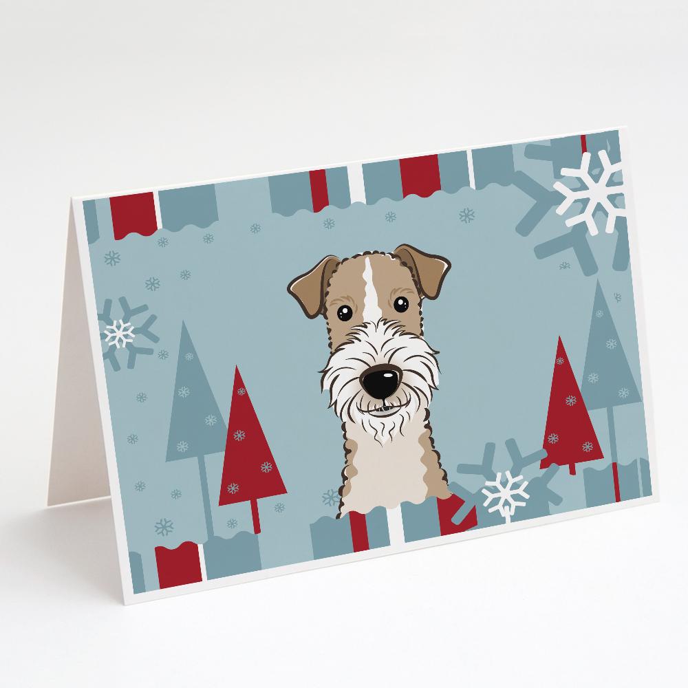 Buy this Winter Holiday Wire Haired Fox Terrier Greeting Cards and Envelopes Pack of 8