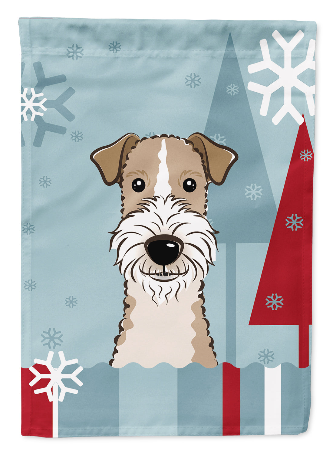 Winter Holiday Wire Haired Fox Terrier Flag Garden Size BB1743GF.