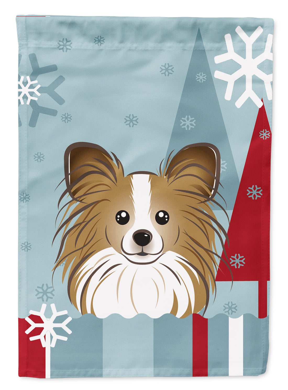 Winter Holiday Papillon Flag Garden Size BB1744GF.