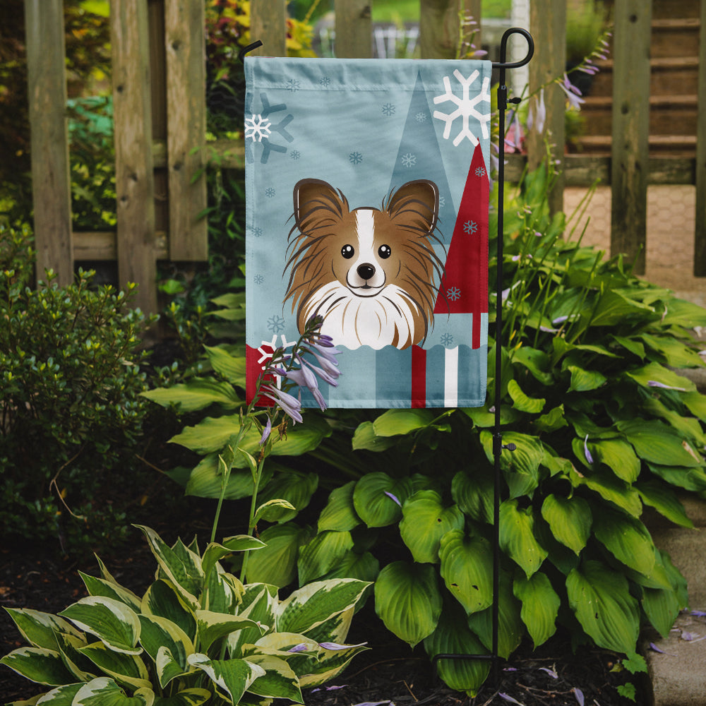 Winter Holiday Papillon Flag Garden Size BB1744GF.