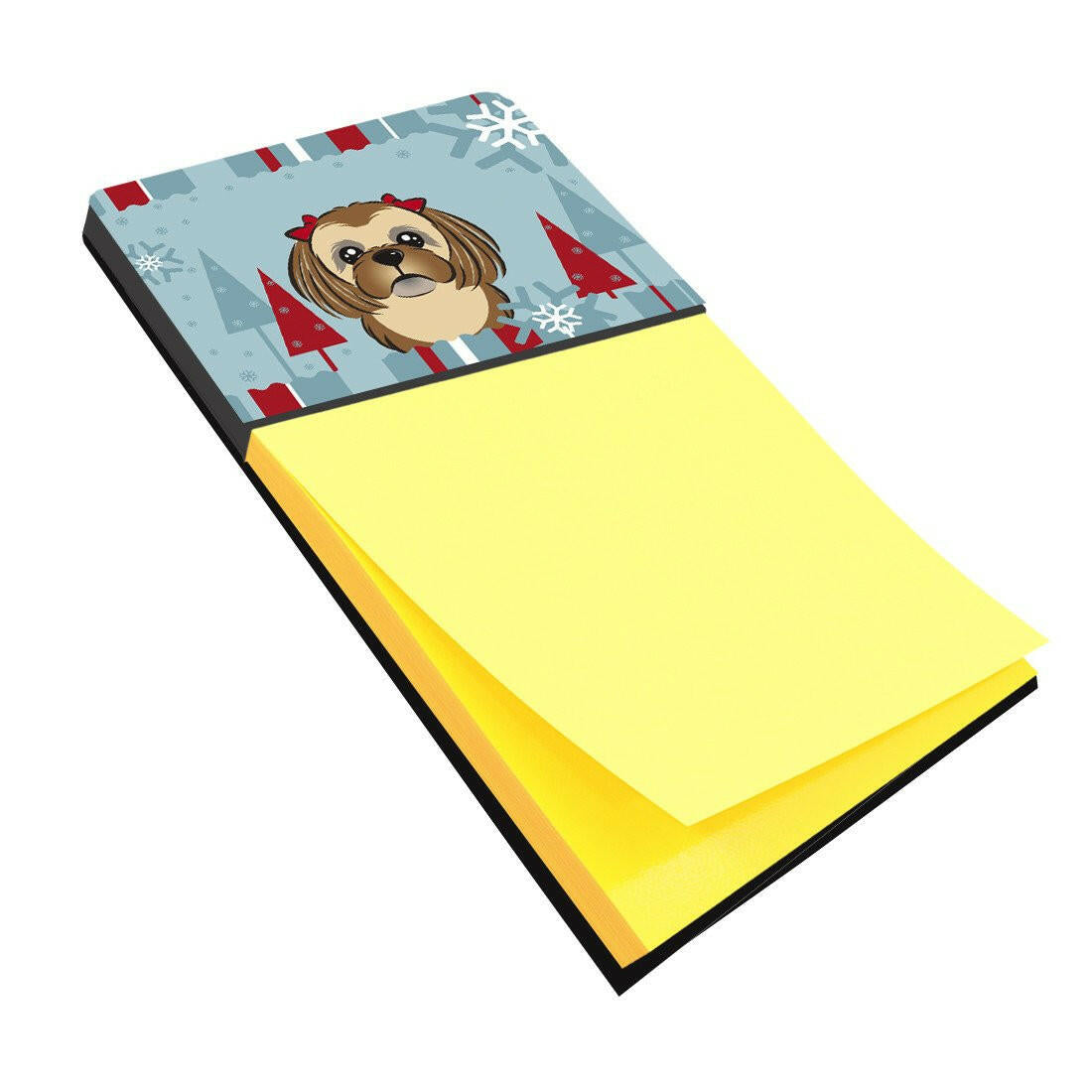 Winter Holiday Chocolate Brown Shih Tzu Sticky Note Holder BB1745SN by Caroline&#39;s Treasures