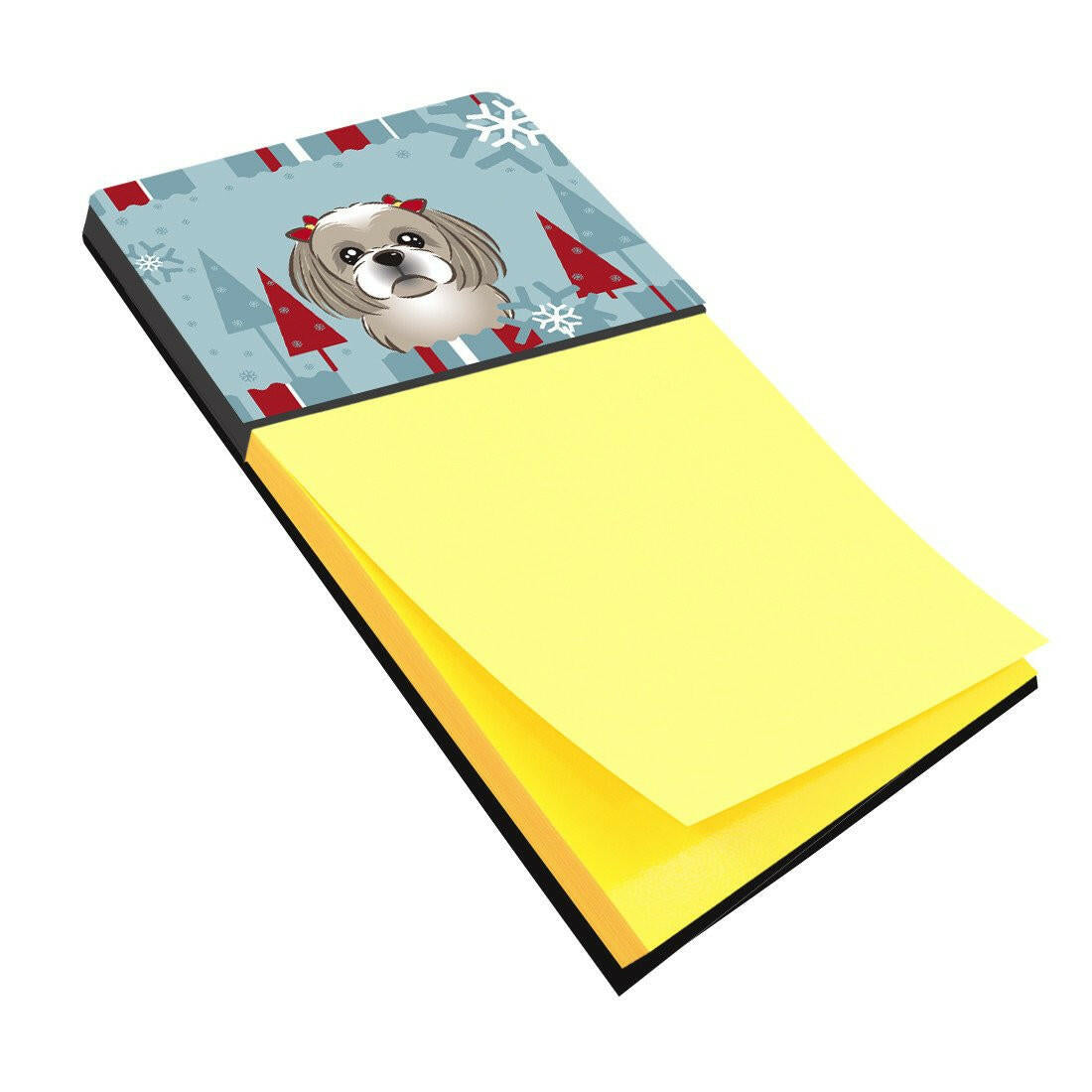 Winter Holiday Gray Silver Shih Tzu Sticky Note Holder BB1746SN by Caroline's Treasures