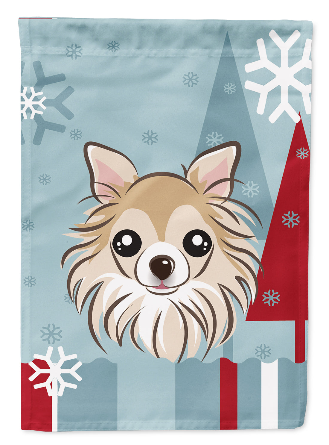 Winter Holiday Chihuahua Flag Canvas House Size BB1747CHF  the-store.com.