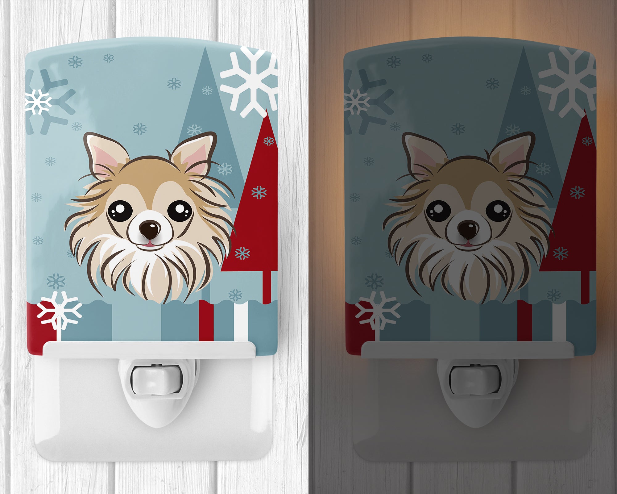 Winter Holiday Chihuahua Ceramic Night Light BB1747CNL - the-store.com