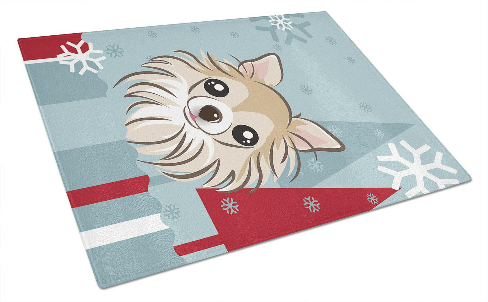 Winter Holiday Chihuahua Glass Cutting Board Large BB1747LCB by Caroline's Treasures