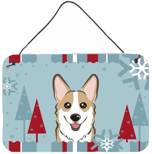 Winter Holiday Sable Corgi Wall or Door Hanging Prints BB1749DS812 by Caroline's Treasures