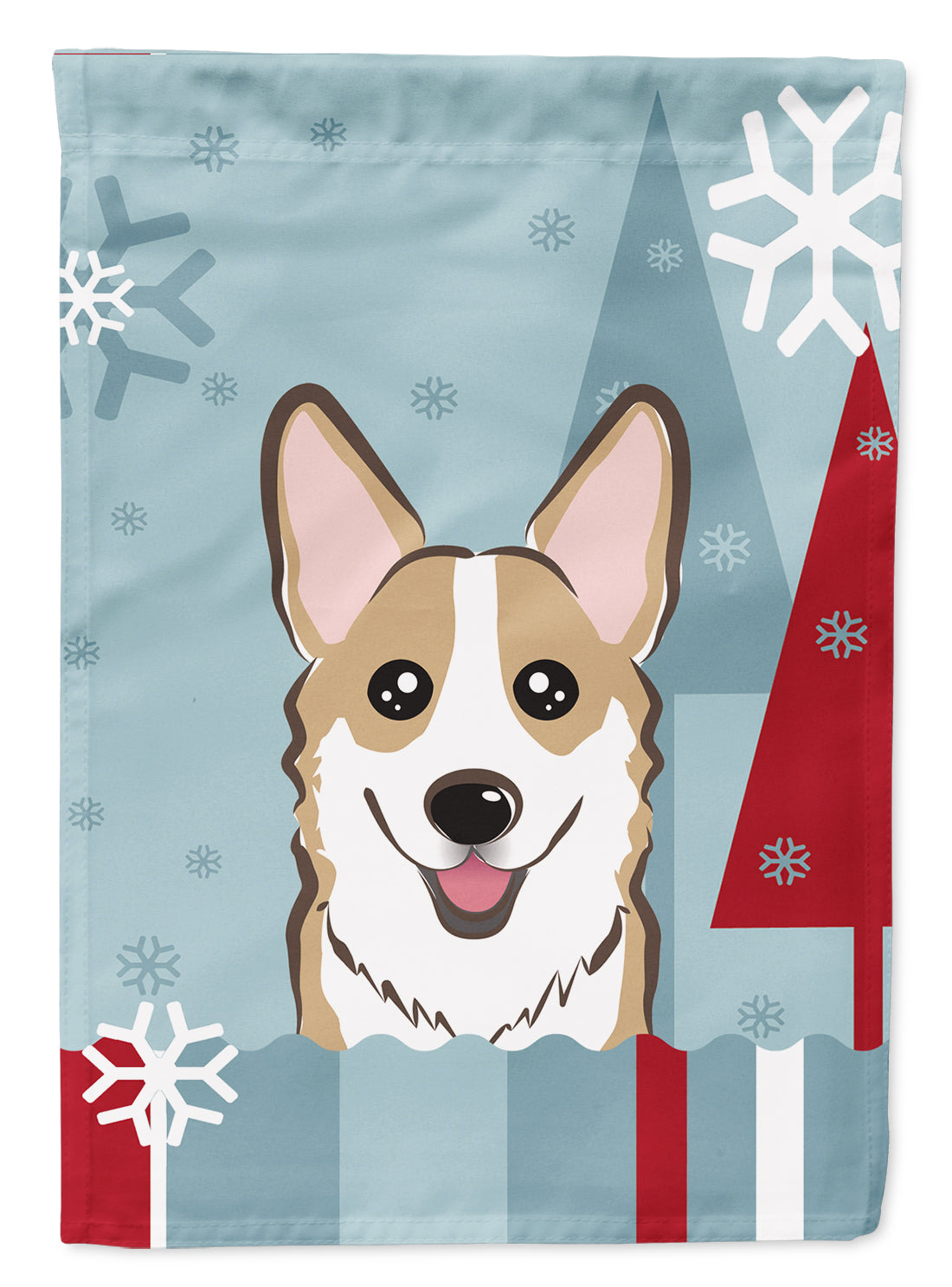 Winter Holiday Sable Corgi Flag Garden Size BB1749GF.