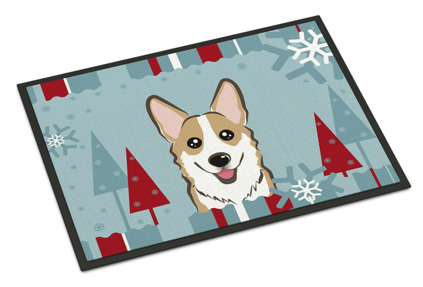 Winter Holiday Sable Corgi Indoor or Outdoor Mat 24x36 BB1749JMAT - the-store.com