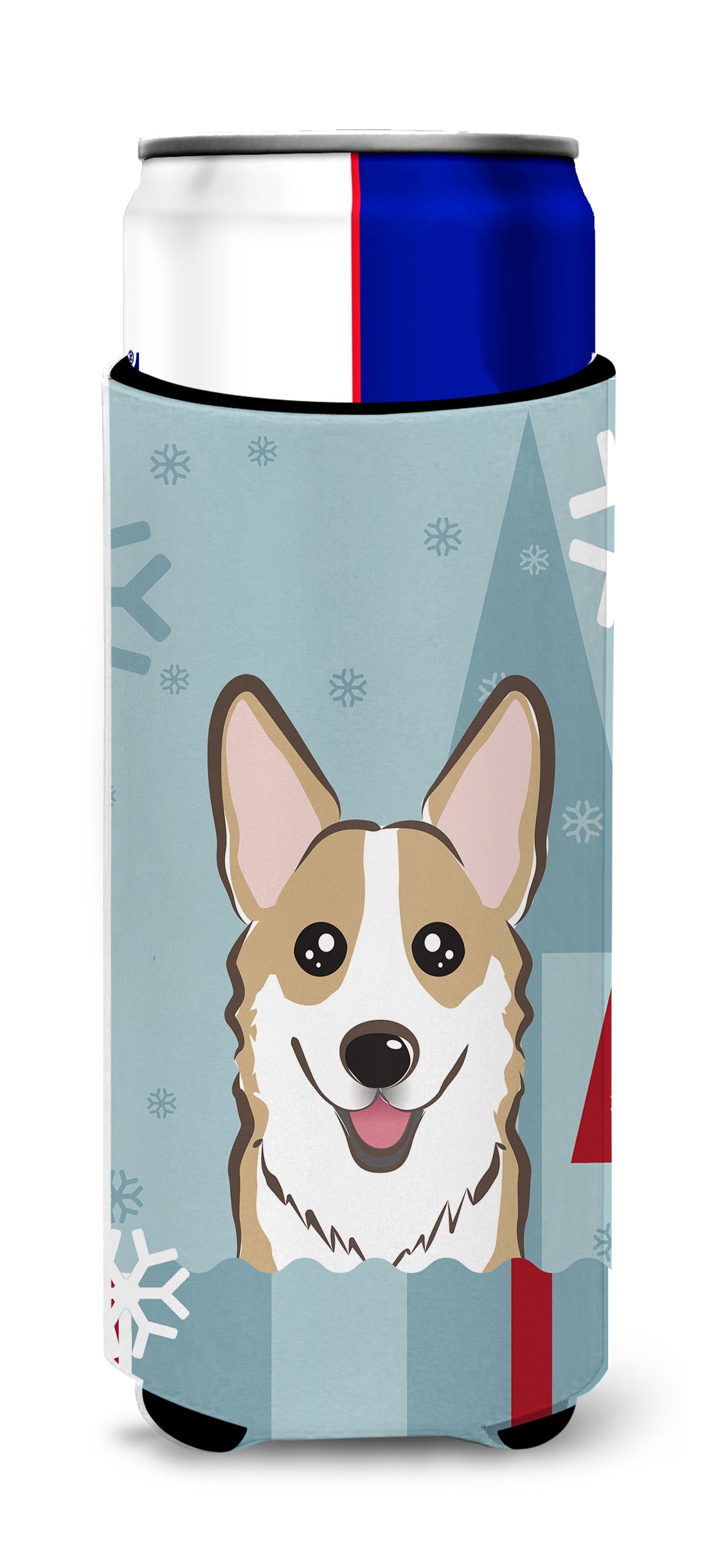 Winter Holiday Sable Corgi Ultra Beverage Insulators for slim cans BB1749MUK  the-store.com.