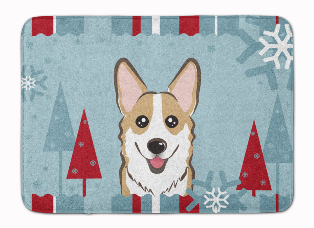 Winter Holiday Sable Corgi Machine Washable Memory Foam Mat BB1749RUG - the-store.com