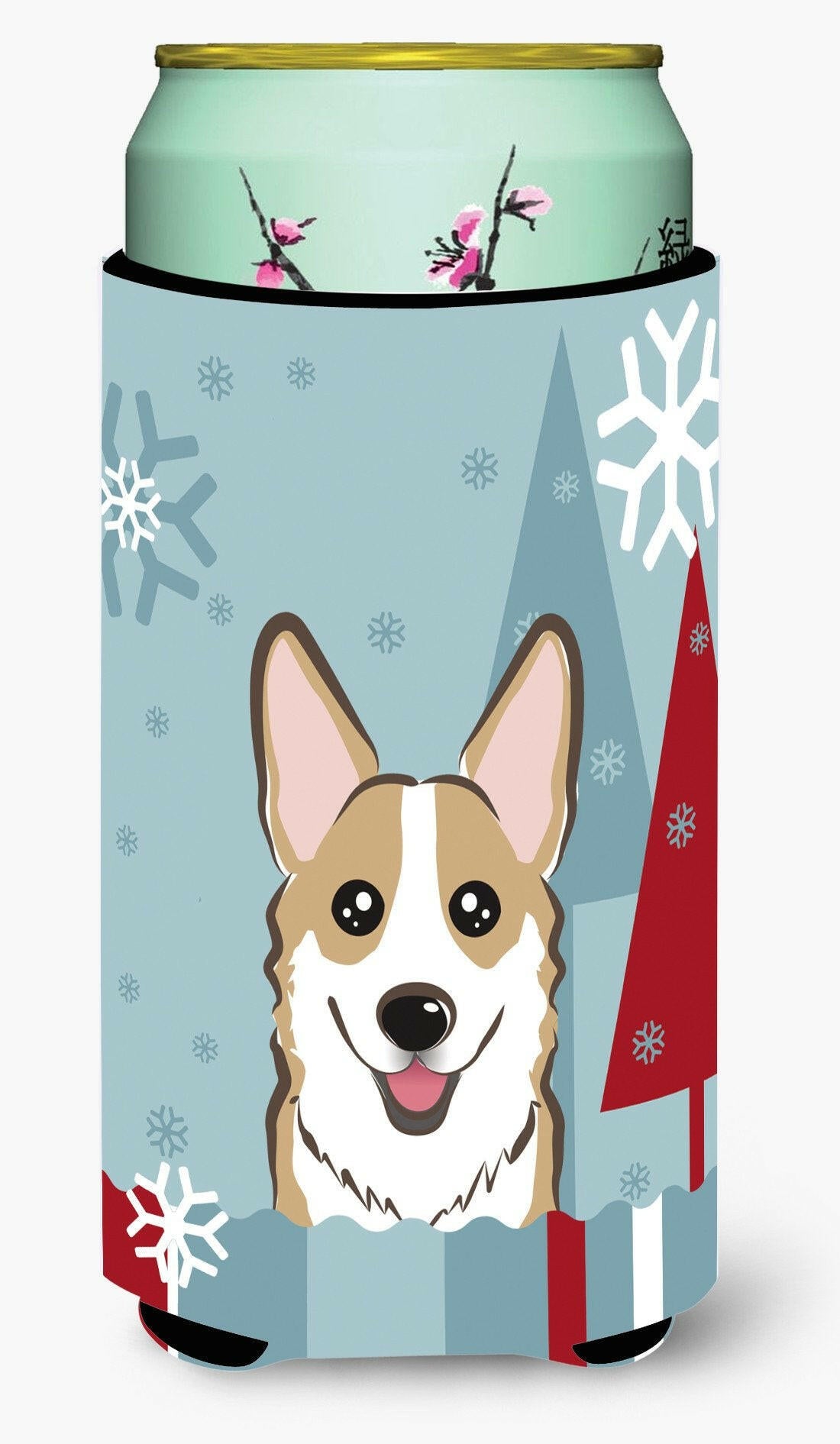 Winter Holiday Sable Corgi Tall Boy Beverage Insulator Hugger BB1749TBC by Caroline's Treasures