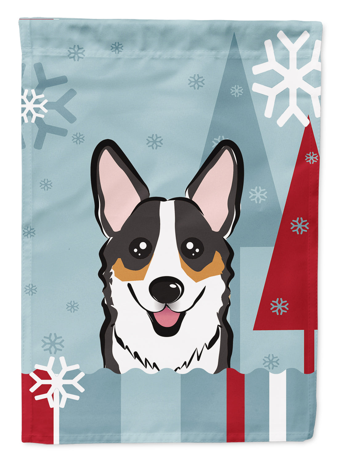 Winter Holiday Tricolor Corgi Flag Canvas House Size BB1751CHF  the-store.com.