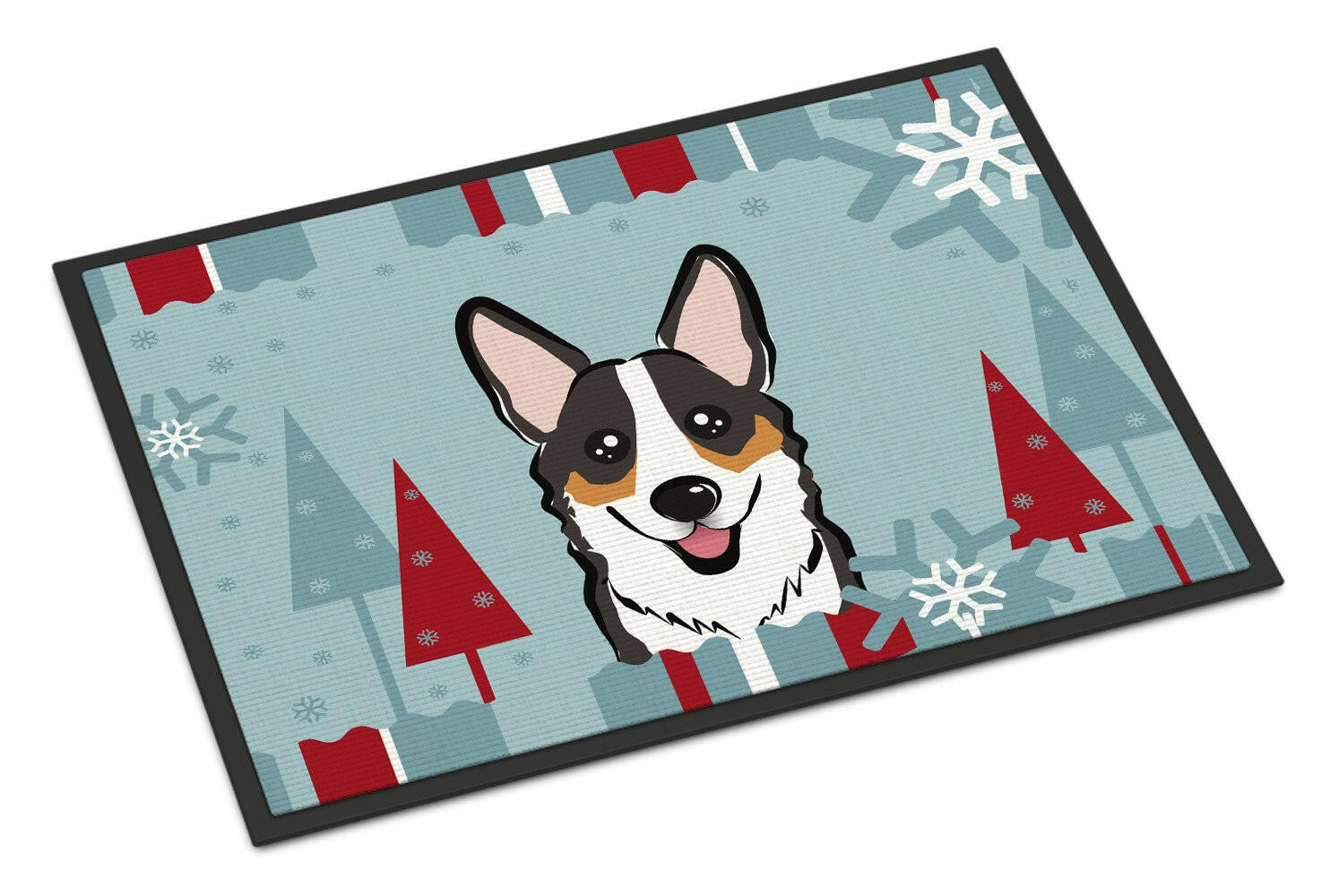 Winter Holiday Tricolor Corgi Indoor or Outdoor Mat 24x36 BB1751JMAT - the-store.com