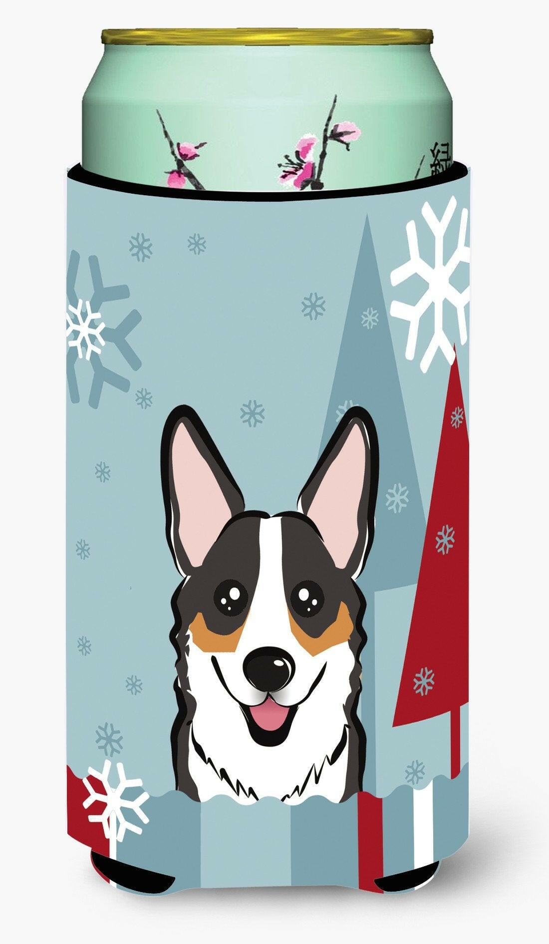 Winter Holiday Tricolor Corgi Tall Boy Beverage Insulator Hugger BB1751TBC by Caroline&#39;s Treasures