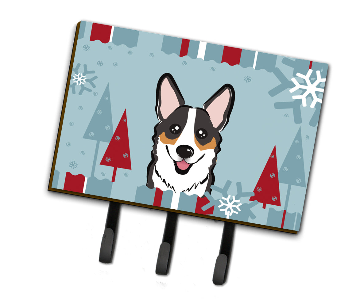 Winter Holiday Tricolor Corgi Leash or Key Holder BB1751TH68  the-store.com.