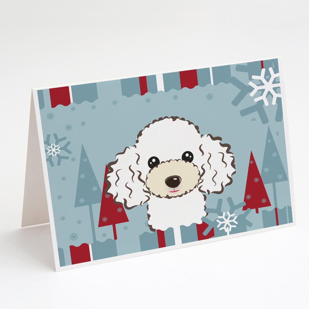 Buy this Winter Holiday White Poodle Greeting Cards and Envelopes Pack of 8