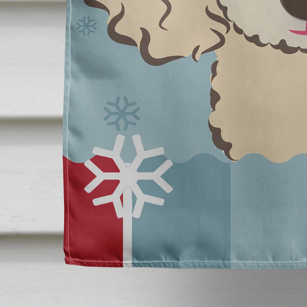 Winter Holiday Buff Poodle Flag Canvas House Size BB1754CHF  the-store.com.