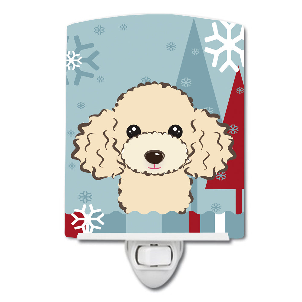 Winter Holiday Buff Poodle Ceramic Night Light BB1754CNL - the-store.com