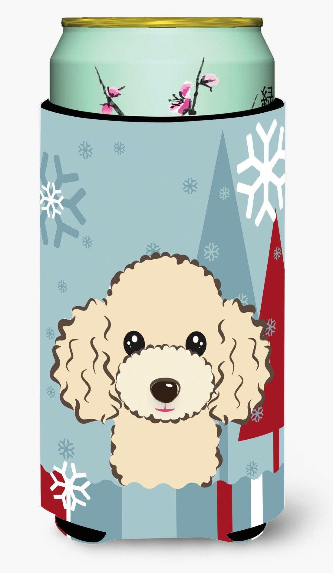 Winter Holiday Buff Poodle Tall Boy Beverage Insulator Hugger BB1754TBC by Caroline's Treasures