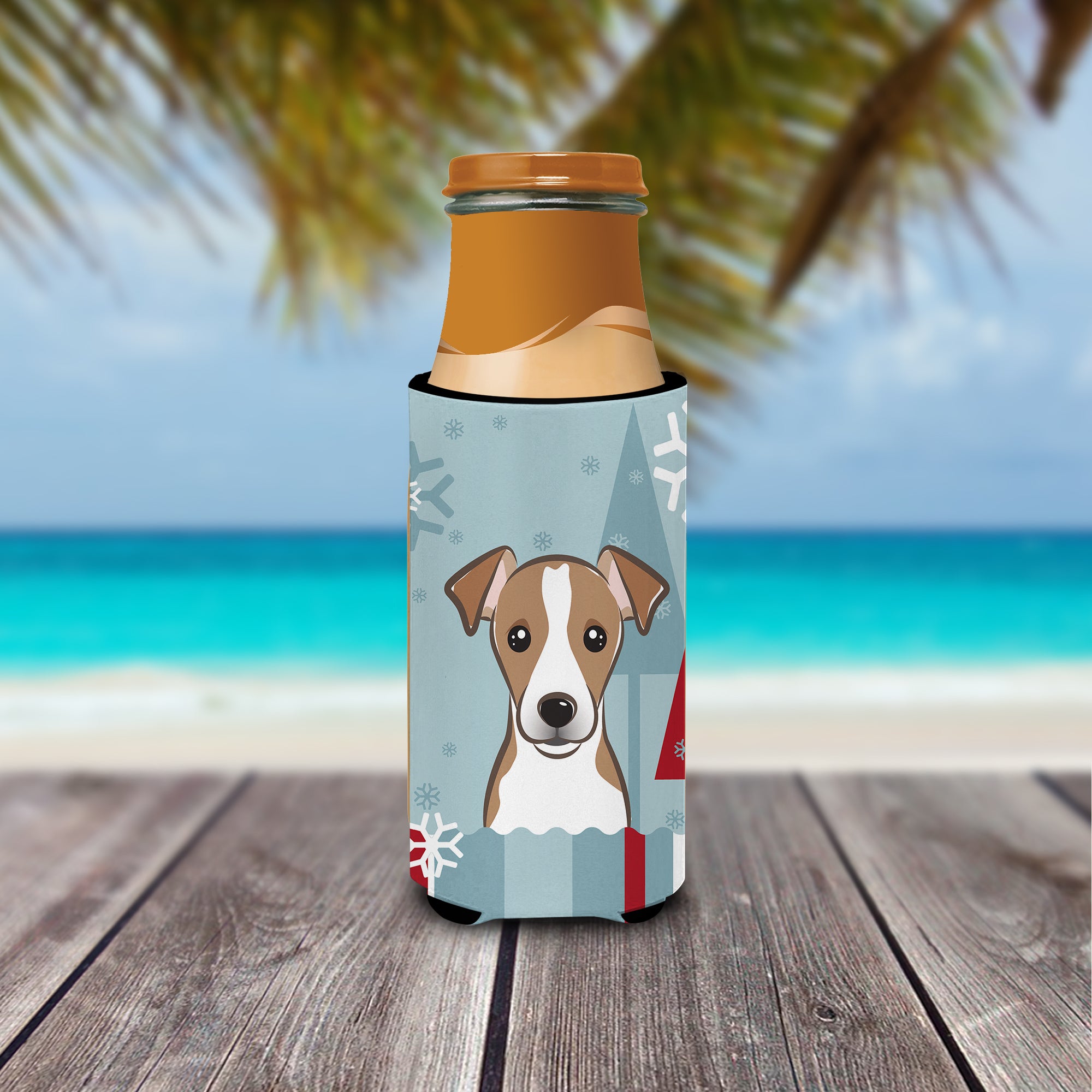 Winter Holiday Jack Russell Terrier Ultra Beverage Insulators for slim cans BB1756MUK  the-store.com.