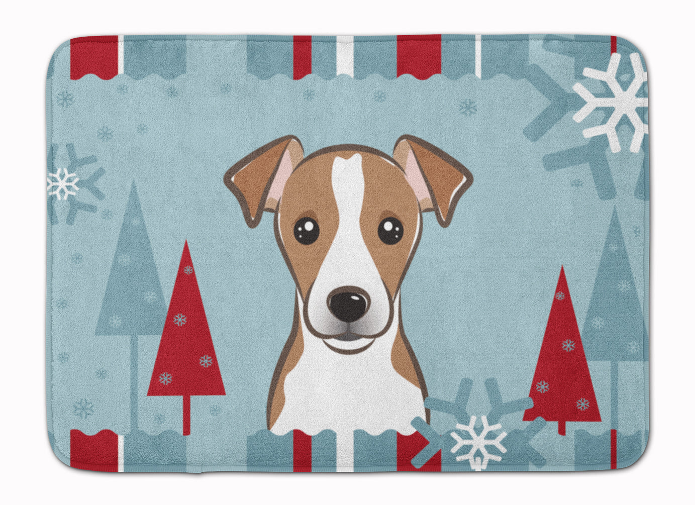 Winter Holiday Jack Russell Terrier Machine Washable Memory Foam Mat BB1756RUG - the-store.com