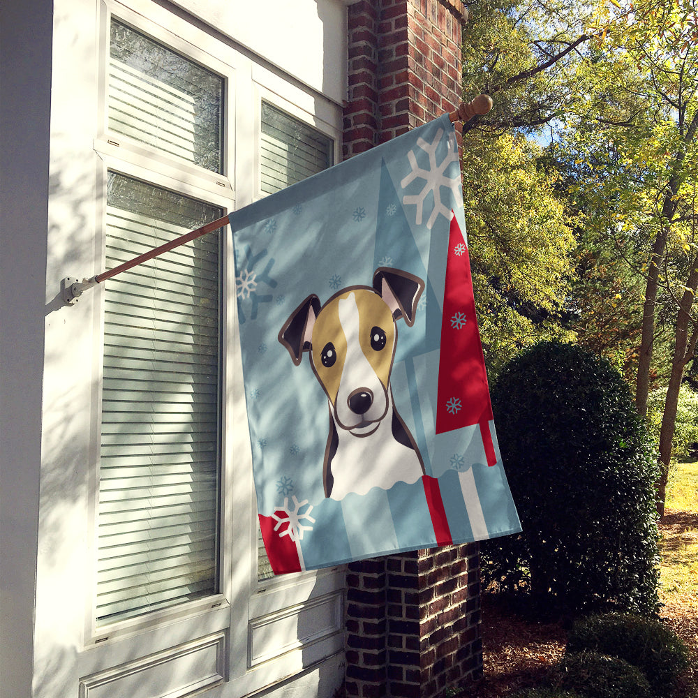 Winter Holiday Jack Russell Terrier Flag Canvas House Size BB1757CHF  the-store.com.