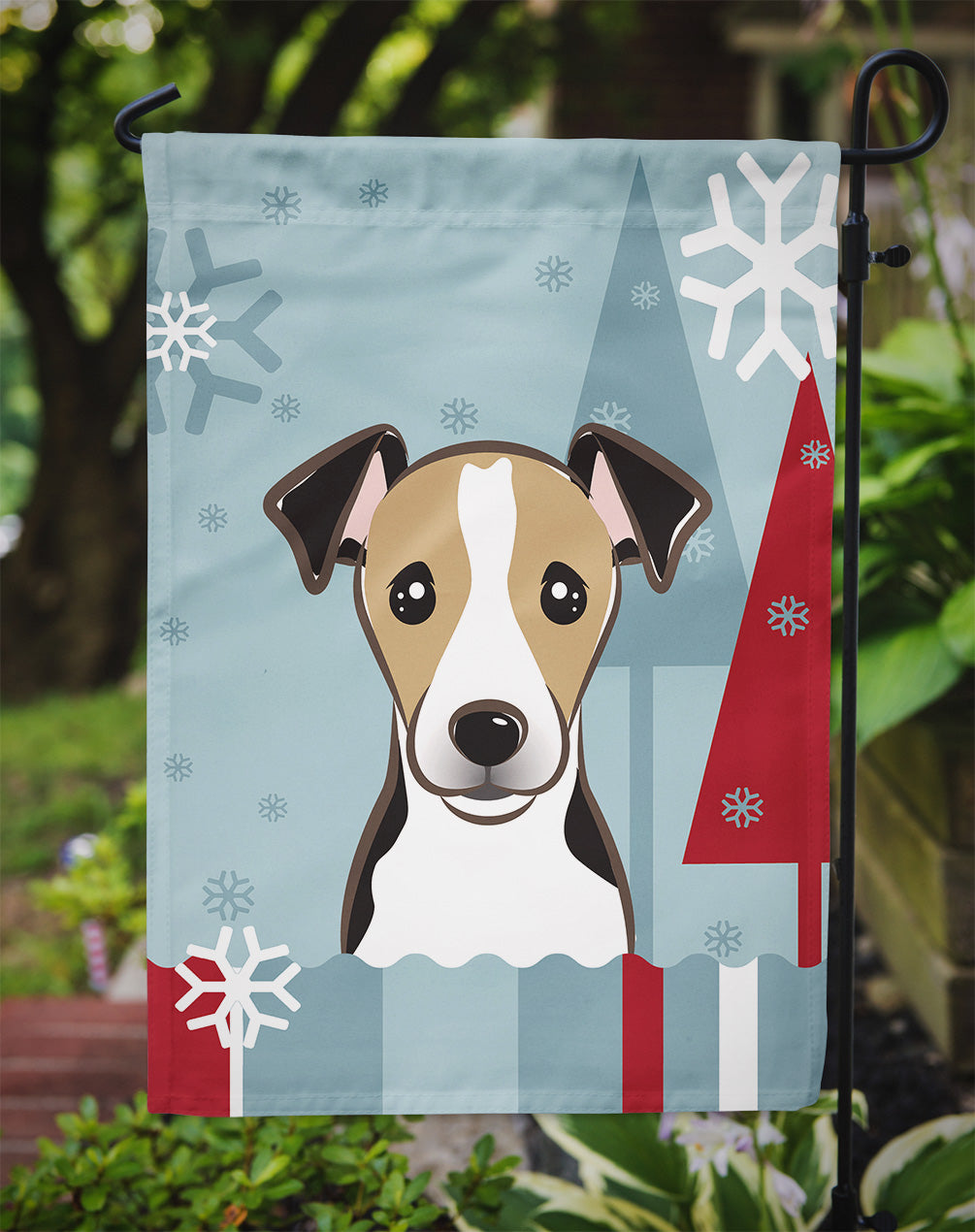 Winter Holiday Jack Russell Terrier Flag Garden Size BB1757GF.