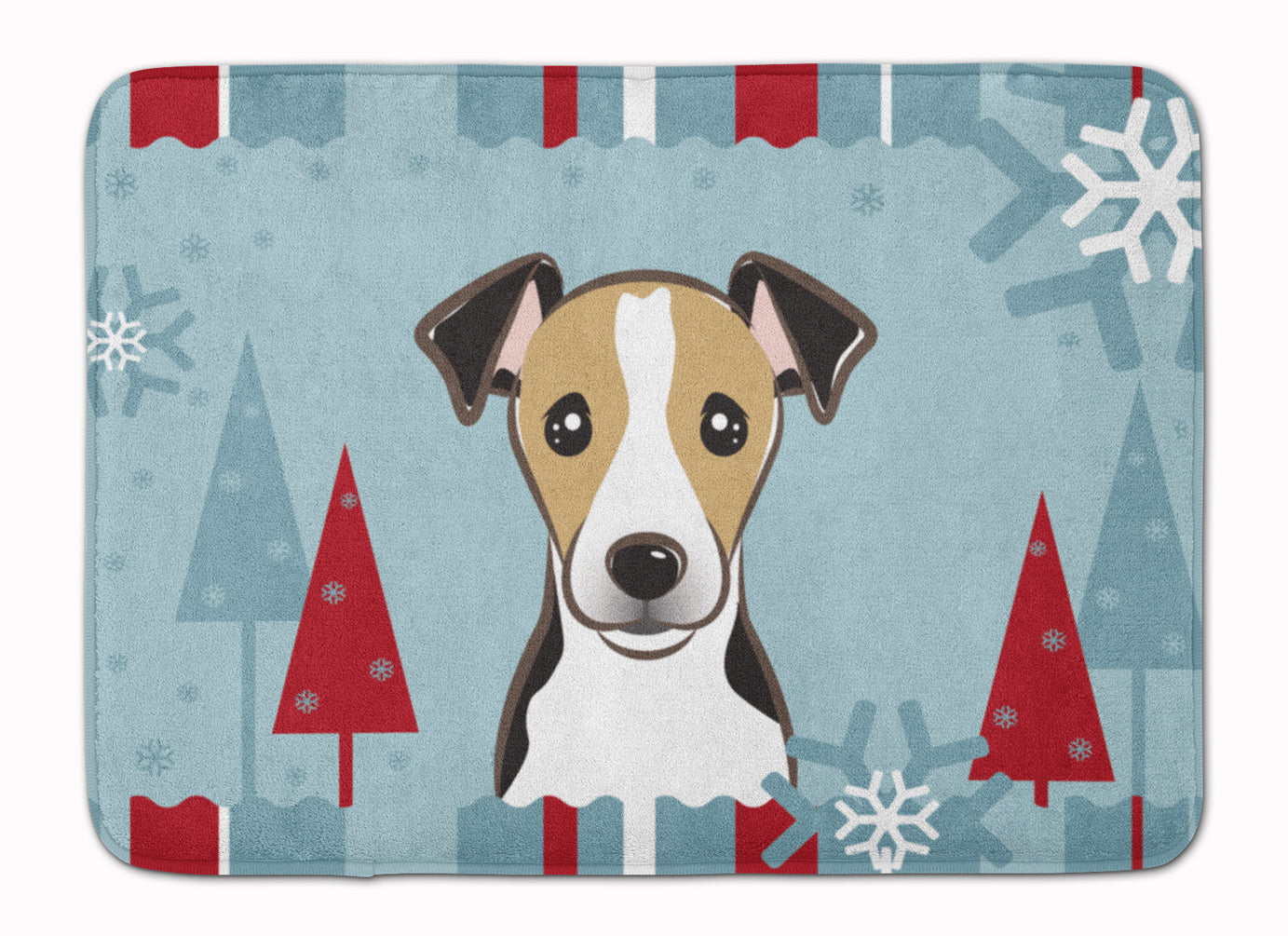 Winter Holiday Jack Russell Terrier Machine Washable Memory Foam Mat BB1757RUG - the-store.com