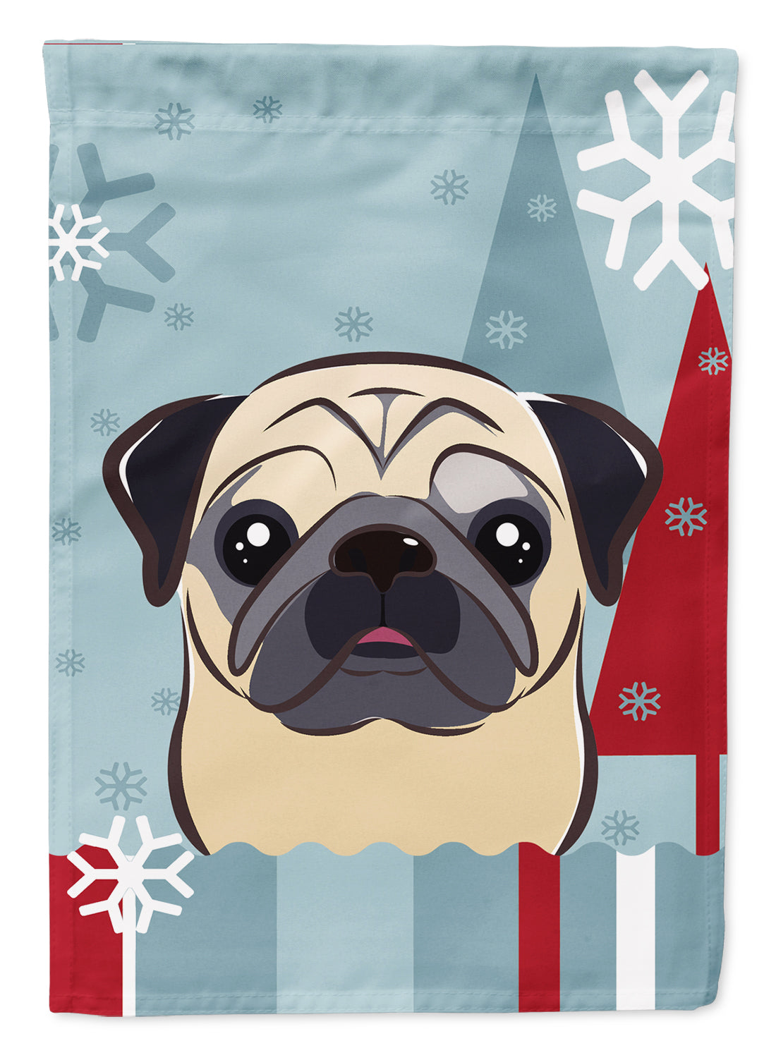 Winter Holiday Fawn Pug Flag Garden Size BB1758GF.