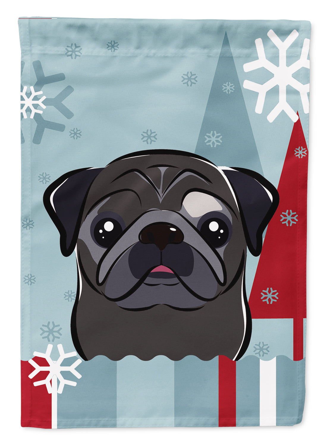 Winter Holiday Black Pug Flag Garden Size BB1759GF.