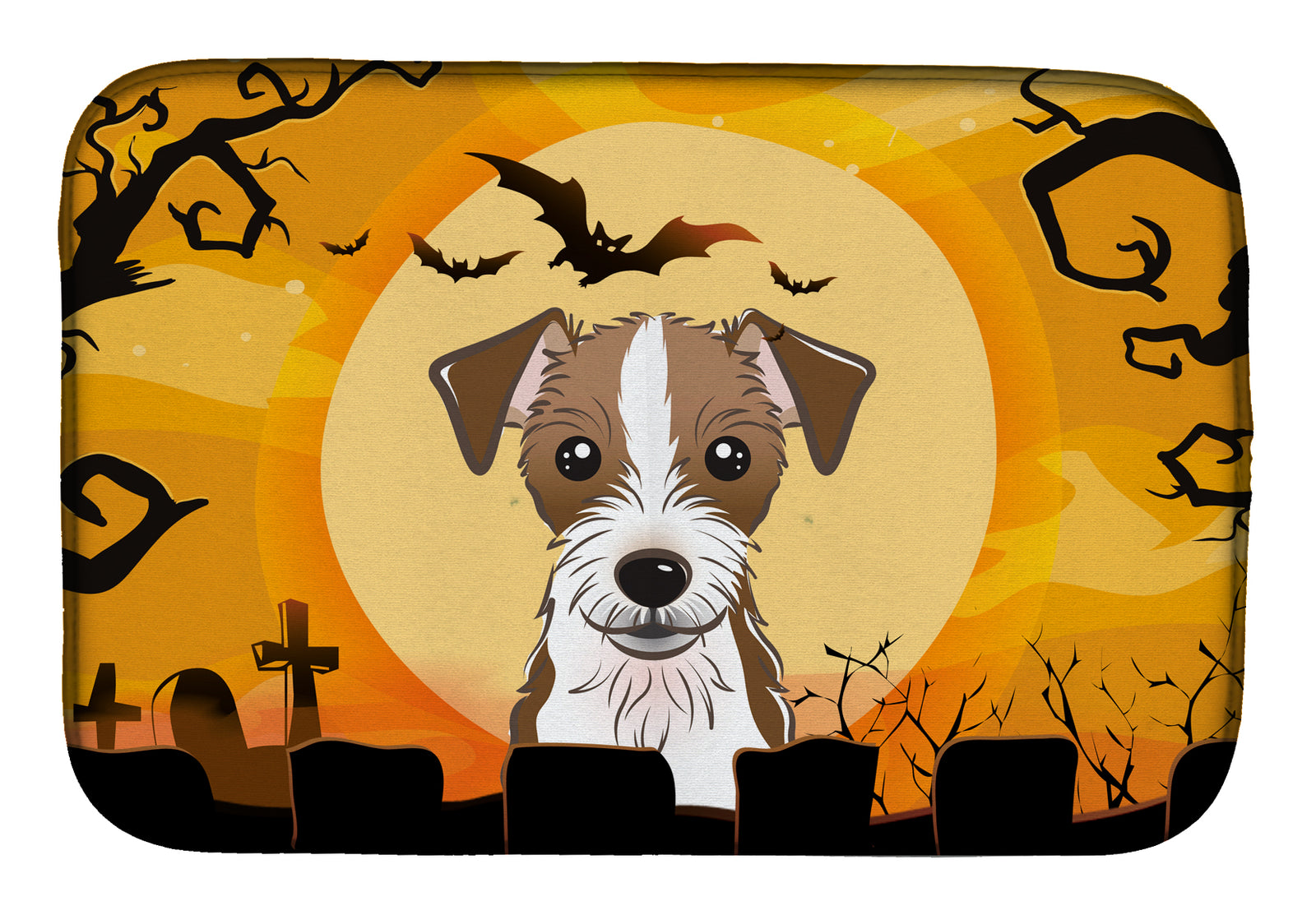 Halloween Jack Russell Terrier Dish Drying Mat BB1760DDM  the-store.com.