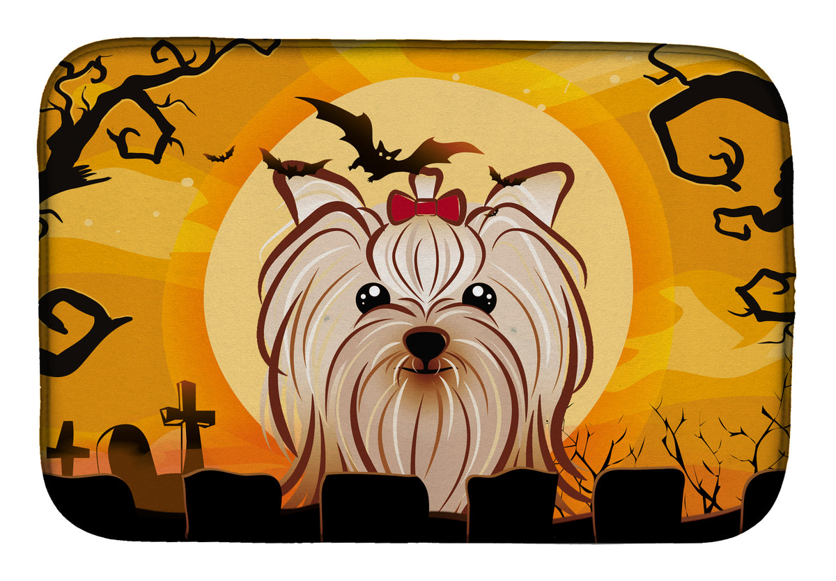 Halloween Yorkie Yorkishire Terrier Dish Drying Mat BB1762DDM  the-store.com.