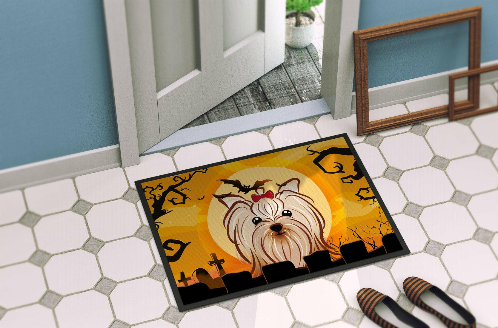 Halloween Yorkie Yorkshire Terrier Indoor or Outdoor Mat 18x27 BB1762MAT - the-store.com