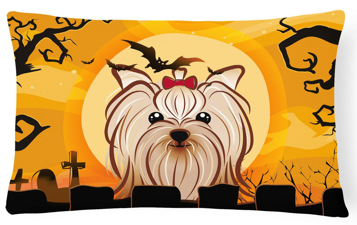 Halloween Yorkie Yorkshire Terrier Fabric Decorative Pillow BB1762PW1216 by Caroline&#39;s Treasures