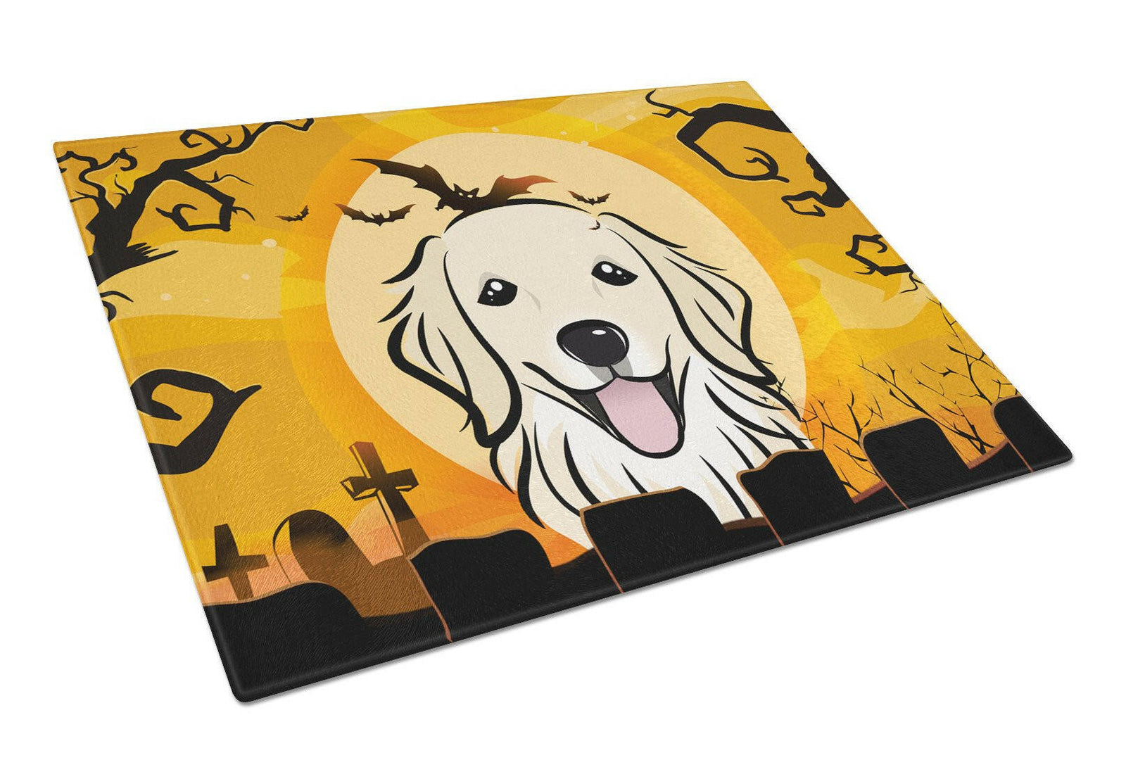 Halloween Golden Retriever Glass Cutting Board Large BB1763LCB by Caroline's Treasures