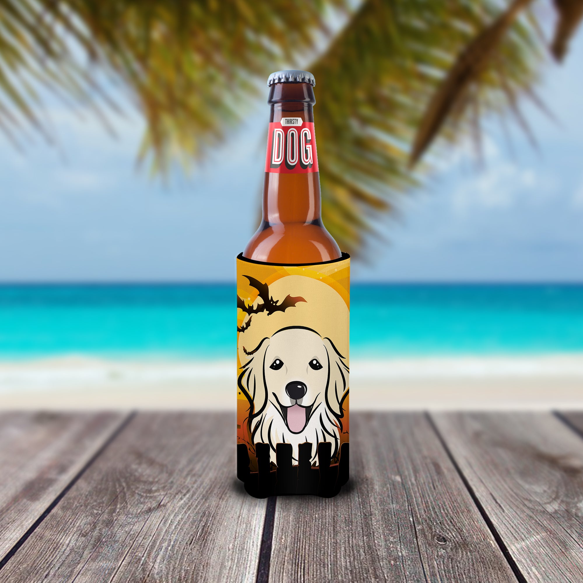 Halloween Golden Retriever Ultra Beverage Insulators for slim cans BB1763MUK  the-store.com.