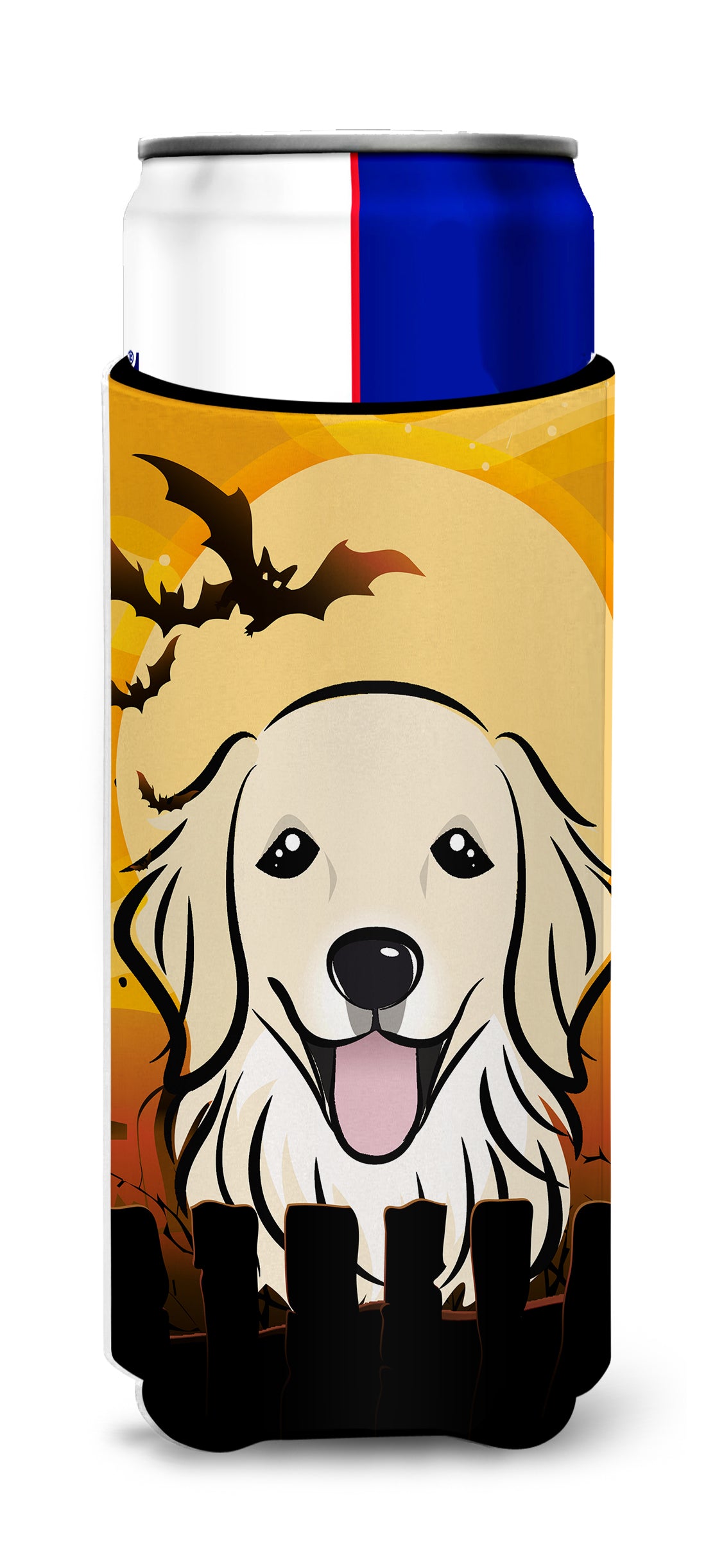 Halloween Golden Retriever Ultra Beverage Insulators for slim cans BB1763MUK  the-store.com.