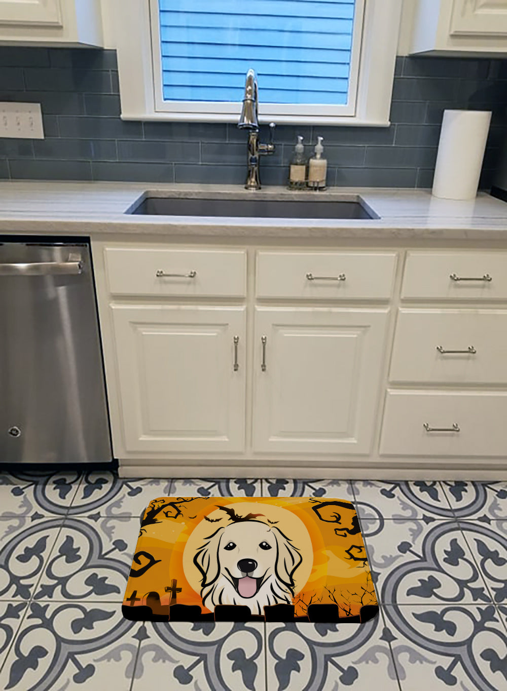 Halloween Golden Retriever Machine Washable Memory Foam Mat BB1763RUG - the-store.com