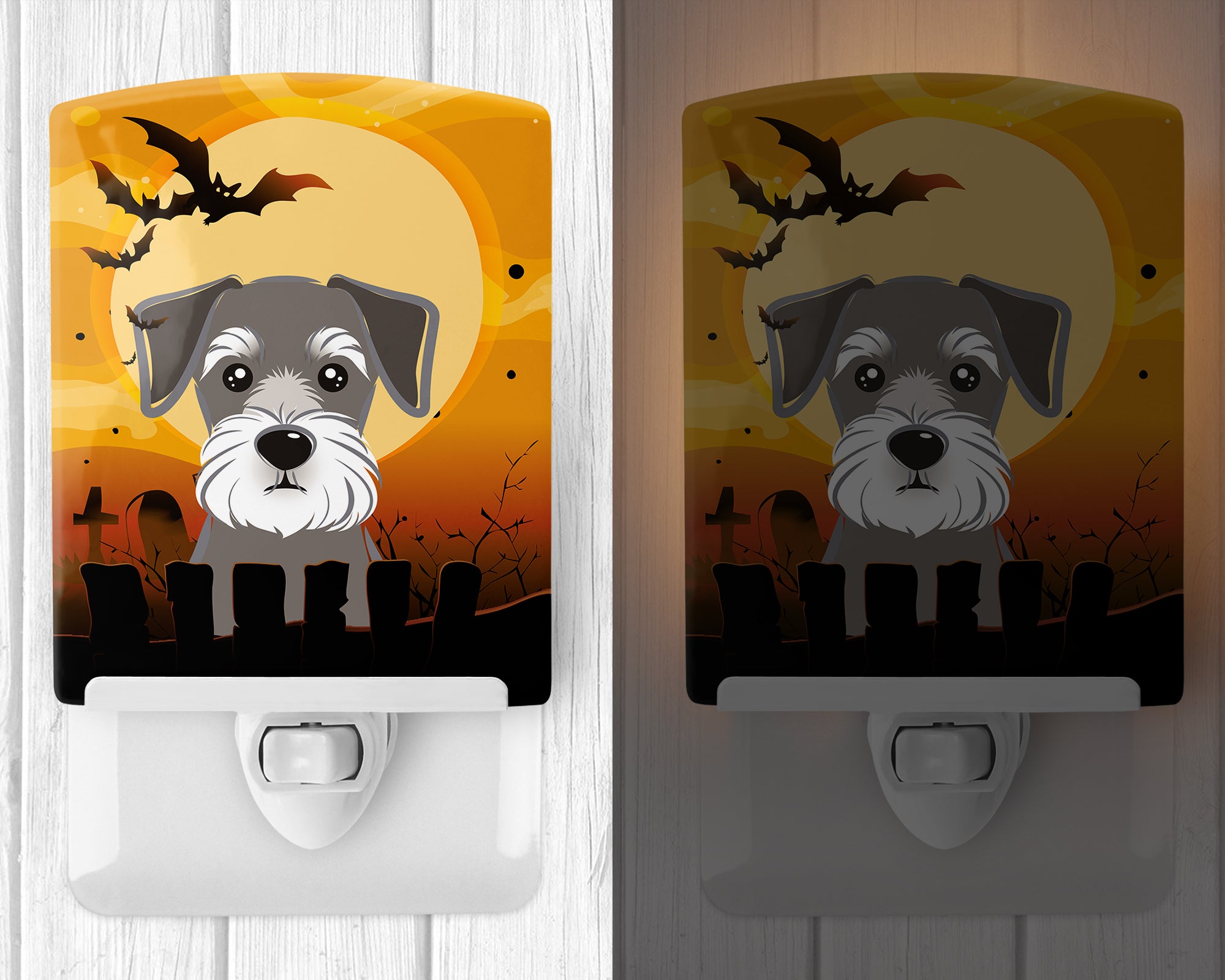 Halloween Schnauzer Ceramic Night Light BB1764CNL - the-store.com