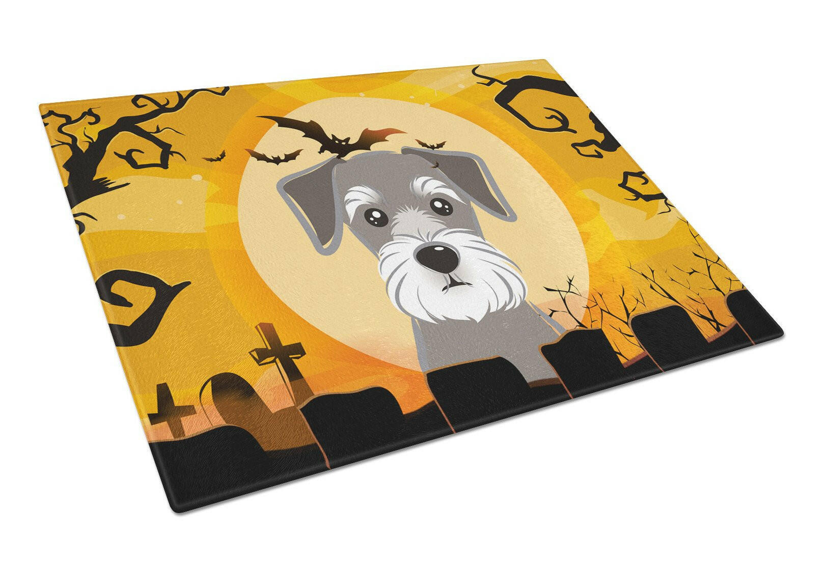 Halloween Schnauzer Glass Cutting Board Large BB1764LCB by Caroline's Treasures