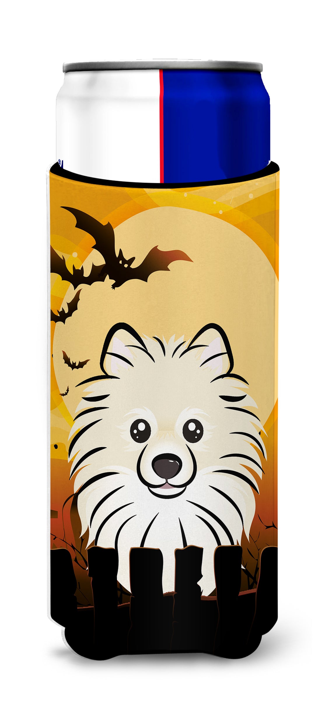 Halloween Pomeranian Ultra Beverage Insulators for slim cans BB1765MUK  the-store.com.