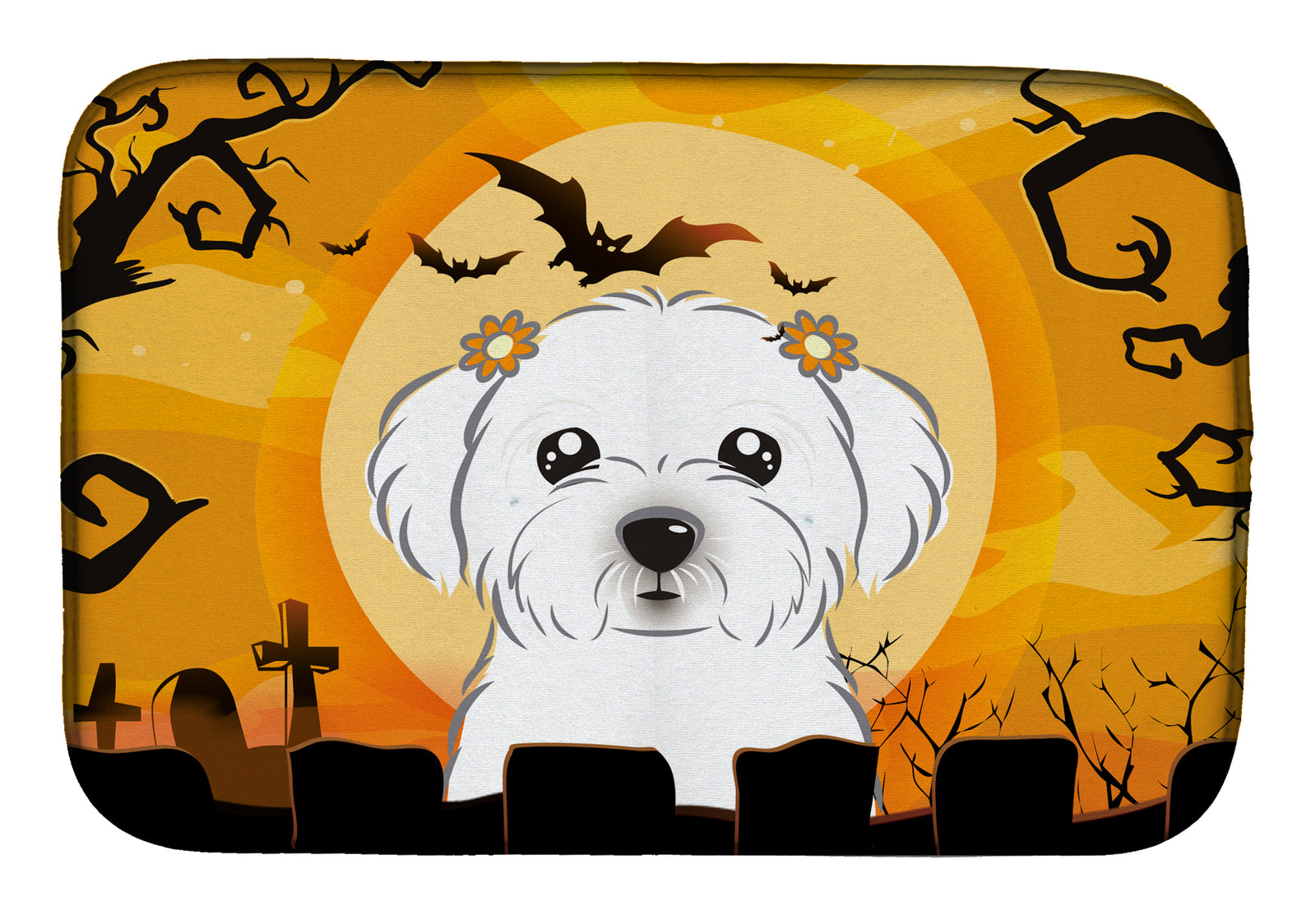 Halloween Maltese Dish Drying Mat BB1766DDM  the-store.com.