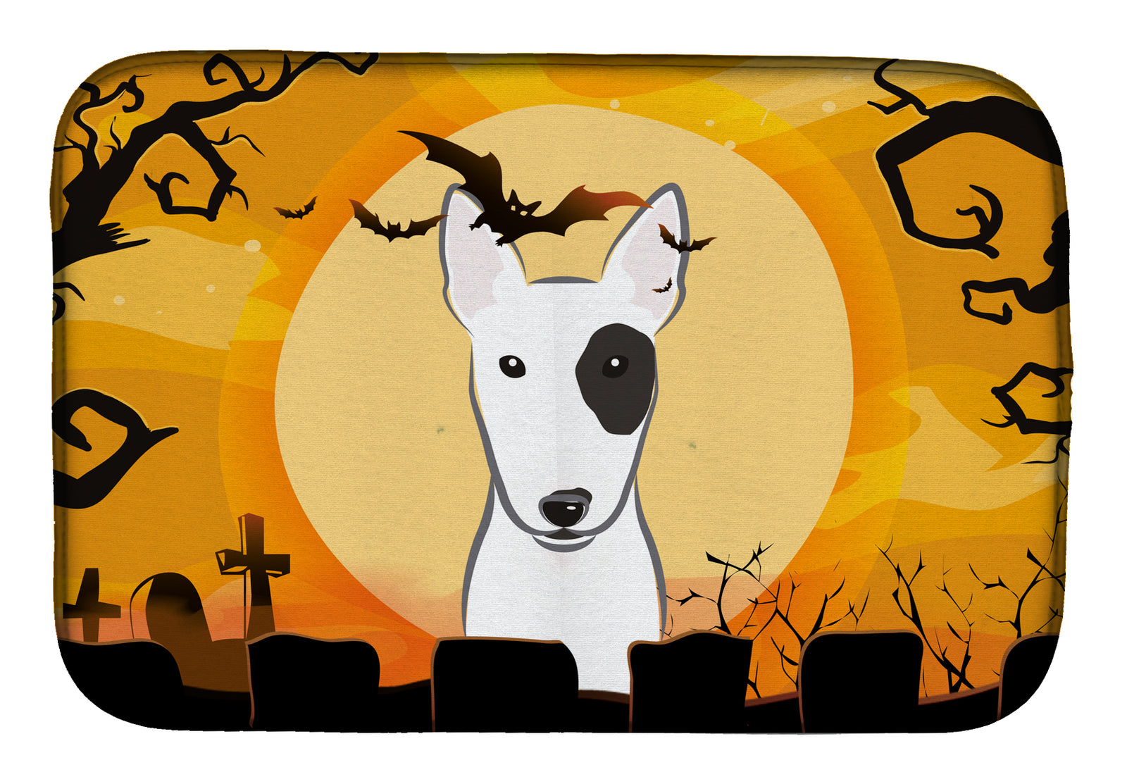 Halloween Bull Terrier Dish Drying Mat BB1767DDM  the-store.com.