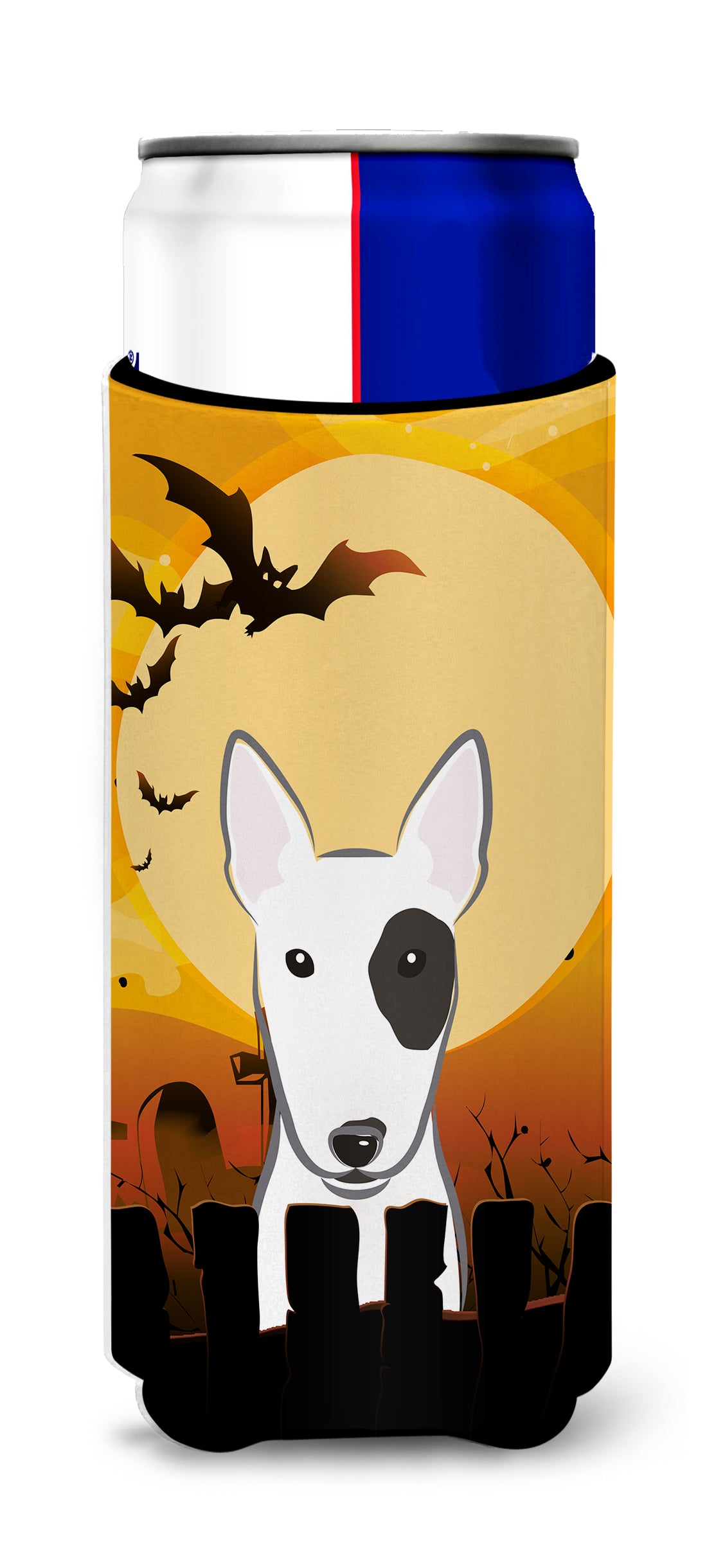 Halloween Bull Terrier Ultra Beverage Insulators for slim cans BB1767MUK  the-store.com.