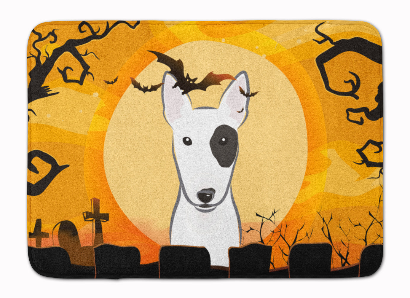 Halloween Bull Terrier Machine Washable Memory Foam Mat BB1767RUG - the-store.com