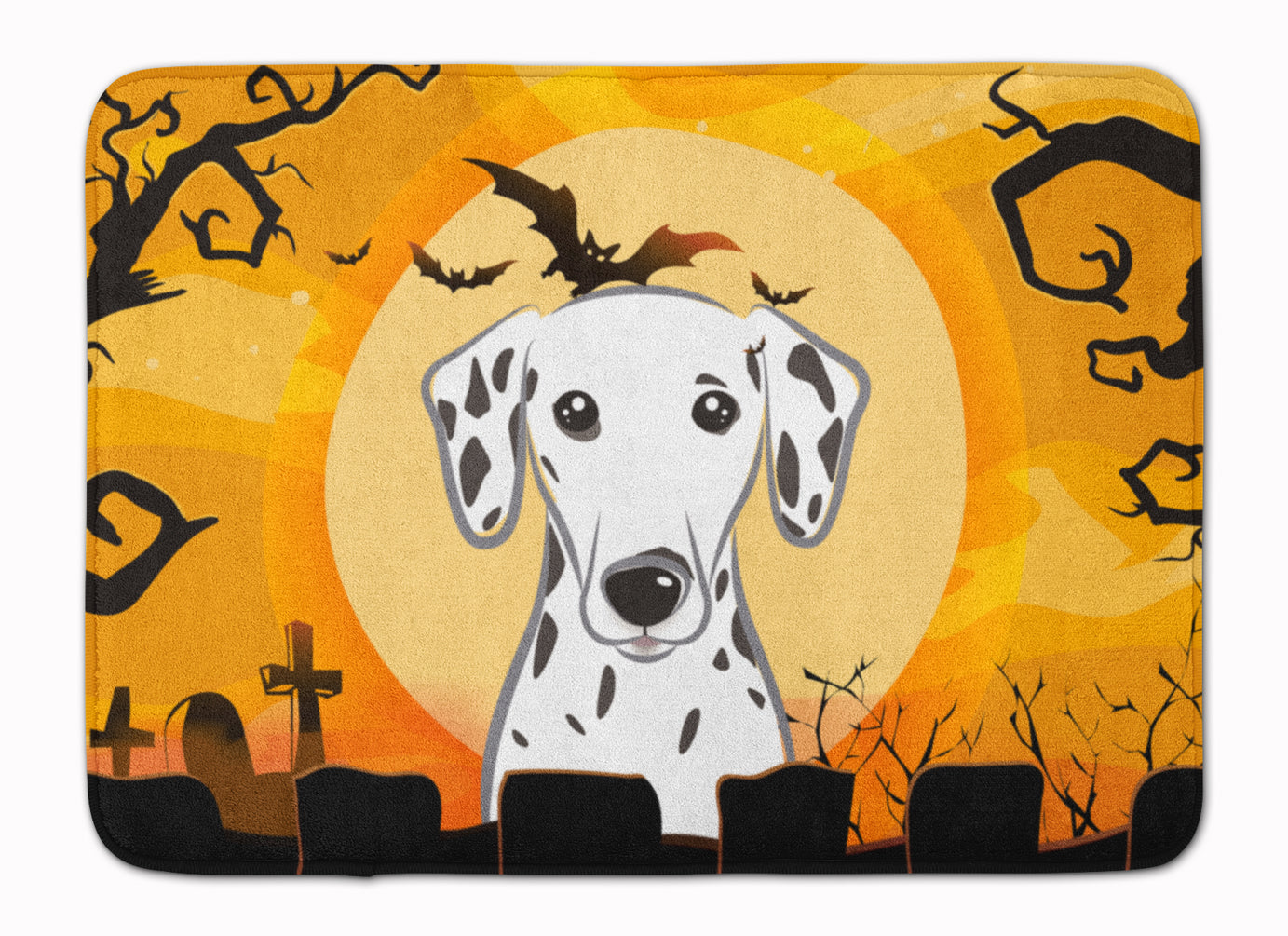 Halloween Dalmatian Machine Washable Memory Foam Mat BB1768RUG - the-store.com