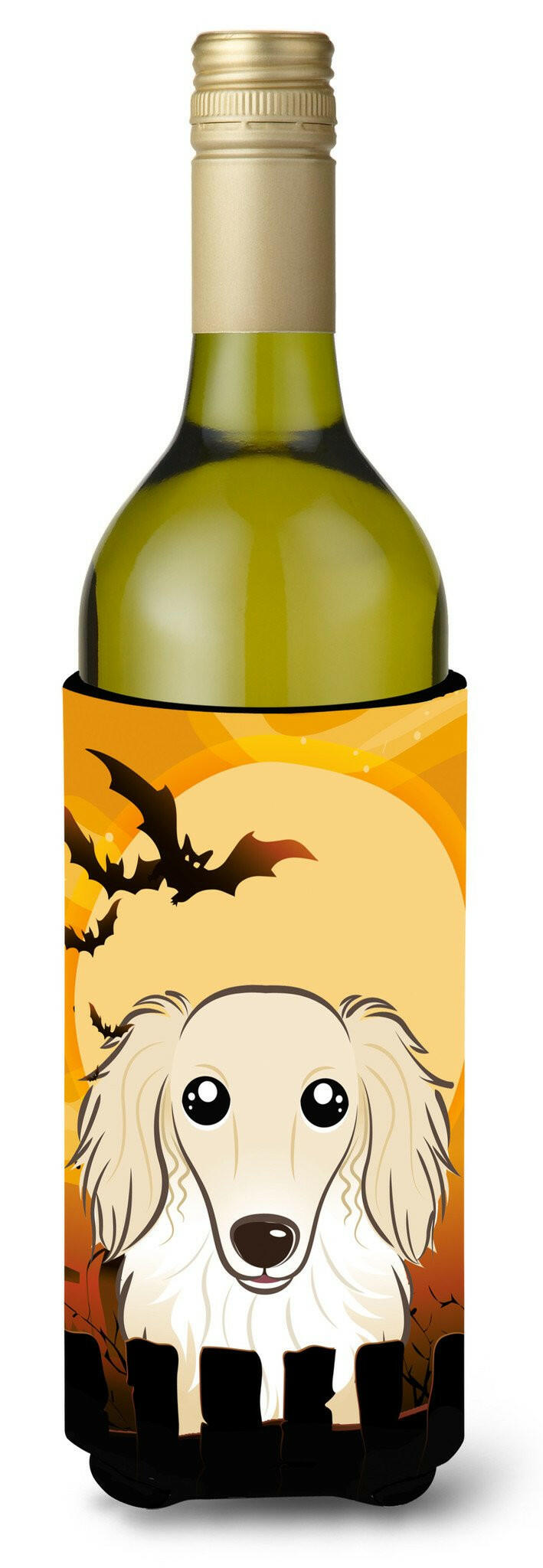 Halloween Longhair Creme Dachshund Wine Bottle Beverage Insulator Hugger BB1770LITERK by Caroline&#39;s Treasures